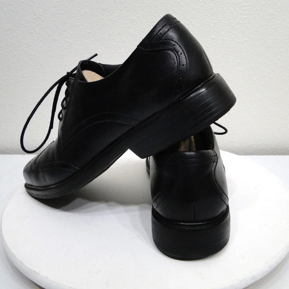 Bostonian Flexlite Mens Black‎ Leather Wingtip Oxford Dress Shoes 23214 Size 12M